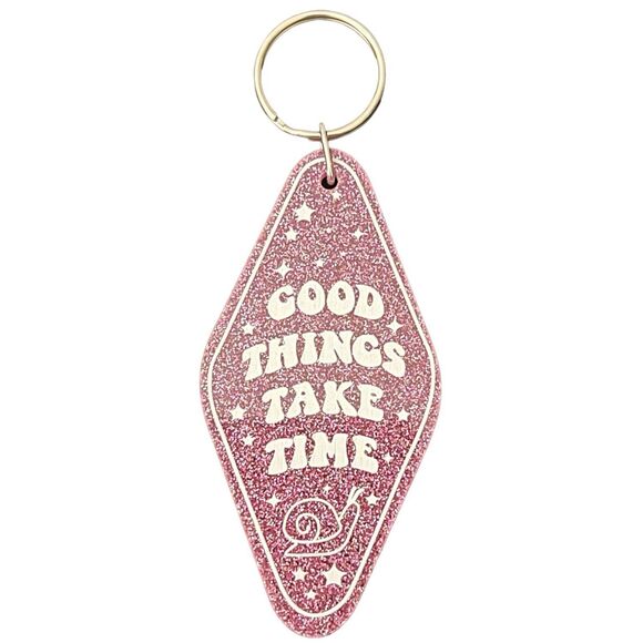 Purple Glitter Resin Motel Keychain - Picture 3 of 7